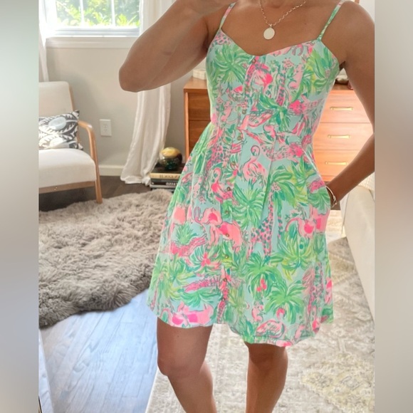 Lilly Pulitzer Pink and Green Easton Dress - Picture 3 of 15